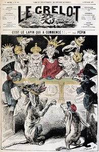 The rabbit started! - Cartoon on the Franco-German conflict, Illustration by Edouard Pepin by Edouard Guillaumin Pepin