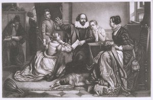 Shakespeare with his Family, at Stratford, Reciting the Tragedy Hamlet by Edouard Jean Conrad Hamman