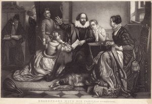 Shakespeare with His Family at Stratford on Avon, Reciting the Tragedy of Hamlet by Edouard Jean Conrad Hamman