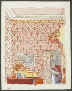 Interior with Pink Wallpaper I, plate five from Landscapes and Interiors by Édouard Jean Vuillard
