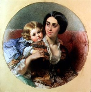 Maternal Tenderness by Edouard Louis Dubufe