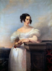 Portrait of a Girl with the Carnation by Edouard Louis Dubufe