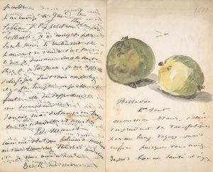 A Letter to Eugène Maus, Decorated with Two Apples