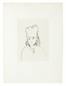 Berthe Morisot in Silhouette by Édouard Manet