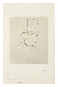 Charles Baudelaire, In Profile II by Édouard Manet