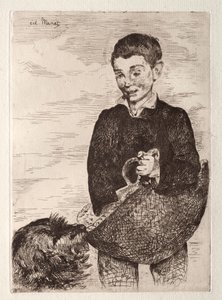 The Boy with the Dog, with the Basket by Édouard Manet