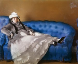 Madame Manet on the Blue Sofa by Édouard Manet