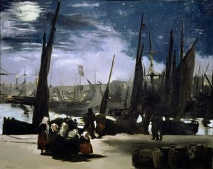 Moonlight on Boulogne Harbour, 1868 by Édouard Manet