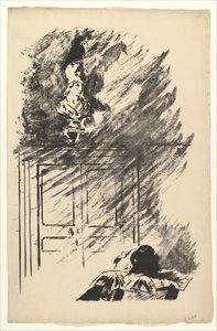 Perched upon a Bust of Pallas. Illustration to The Raven by Edgar Allan Poe, 1875