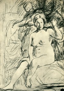 Study of a Seated Nude (detail), 1858-1860, 1943 by Édouard Manet