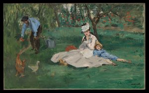 The Monet Family in Their Garden at Argenteuil by Édouard Manet
