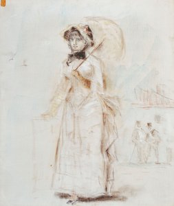 Woman Walking with Open Umbrella, 1880