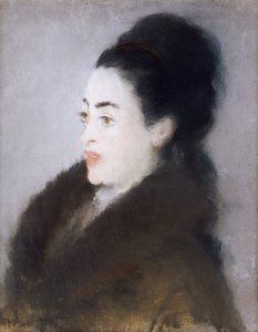 Woman in a Fur Coat in Profile