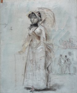 Woman Walking with an Open Umbrella, 1880