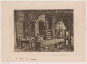 Attic Interior by Edouard Tyck (signed by artist)
