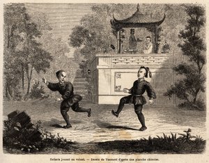 Chinese Children Playing at the Wheel by Edouard Vaumort