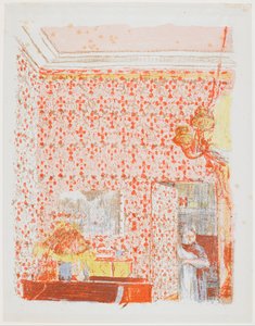 Interior with Pink Drapes I by Edouard Vuillard