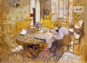 Madame Vuillard Reading in the Dining Room, rue Truffant, 1903