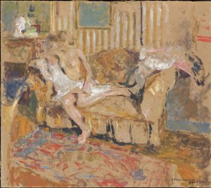 Nude in the Striped Salon by Edouard Vuillard