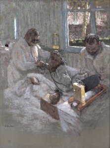 The Cardiologist Henri Vaquez (1860-1936) and his Assistant, Doctor Parvu, at la Pitie, c.1918-21 by Edouard Vuillard