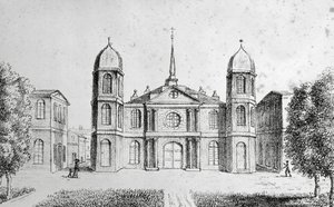 New Orleans Church, United States of America, Lithography by Edouard de Montule
