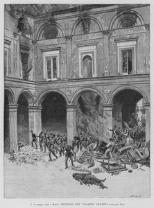 May 15, 1848 in Naples, Fire at the Gravina Palace