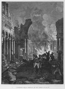 The Fire of the Basilica of Saint Paul (engraving)