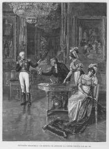 Victor Emmanuel I Refuses to Abolish the Salic Law (engraving)