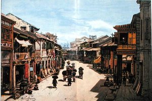 Japan, c.1912: Dohtonbori, Theatre Street, Osaka