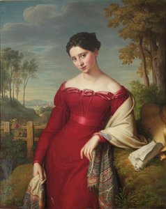 Portrait of a Young Elegant Lady by Eduard Friedrich Leybold