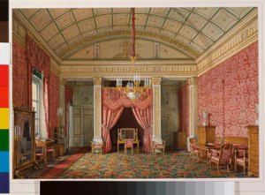 Interiors of the Winter Palace: The First Reserved Apartment - The Bedroom of Grand Princess Maria Nikolayevna by Eduard Hau