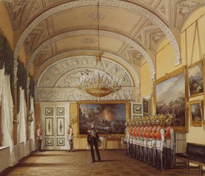 Interiors of the Winter Palace. The Guardroom, 1864 by Eduard Hau