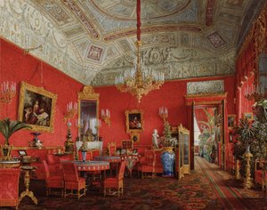 Interiors of the Winter Palace. The Large Drawing Room of Empress Alexandra Fyodorovna