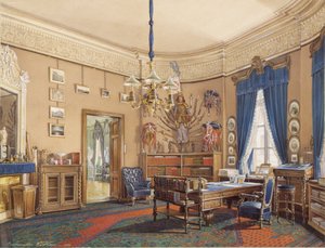 Interiors of the Winter Palace. The Study of Crown Prince Nikolay Aleksandrovich by Eduard Hau