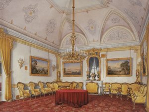Interiors of the Winter Palace. The Third Reserved Apartment. The Drawing Room by Eduard Hau