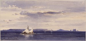 View from the Sea to the Coast at Pernambuco (Recife) by Eduard Hildebrandt
