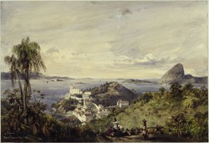 Bay of Rio de Janeiro with Corcovado by Eduard Hildebrandt
