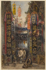 Street in Tientsin by Eduard Hildebrandt