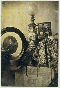 Still Life with Photographic Portrait of Asser, Stereoscope, and Portfolio by Eduard Isaac Asser