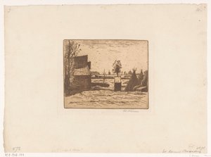 Farmyard with Barn and Haystacks by Eduard Karsen (signed by artist)