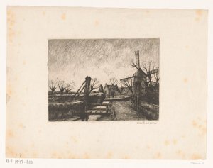 Path with Bridge Along a Ditch by Eduard Karsen (signed by artist)