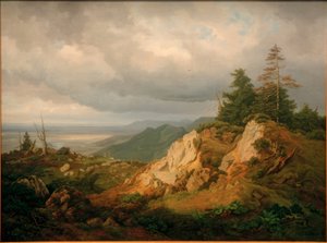 On the High Kampe with View to Chiemsee by Eduard Schleich der Ältere