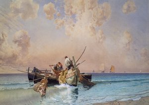 Back from fishing, by Eduardo Dalbono