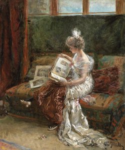 Leonie Garrido Looking at an Album of Prints