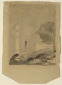 A Boat Tied to a Pier by Edvard Munch