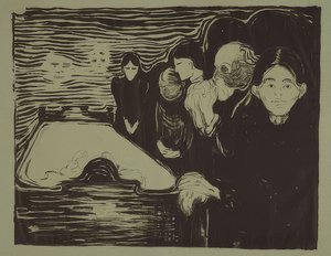 At the Deathbed. 1896 by Edvard Munch