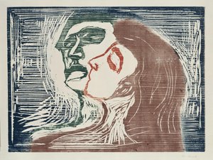 Head to Head (Man and Woman Kissing)