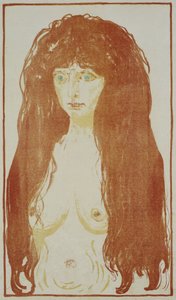 Naked Woman with Red Hair and Green Eyes
