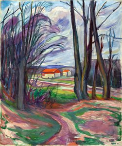 Landscape in Skøyen (Oslo, Norway) by Edvard Munch