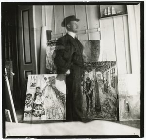 Self-Portrait at 53 Am Strom in Warnemünde by Edvard Munch